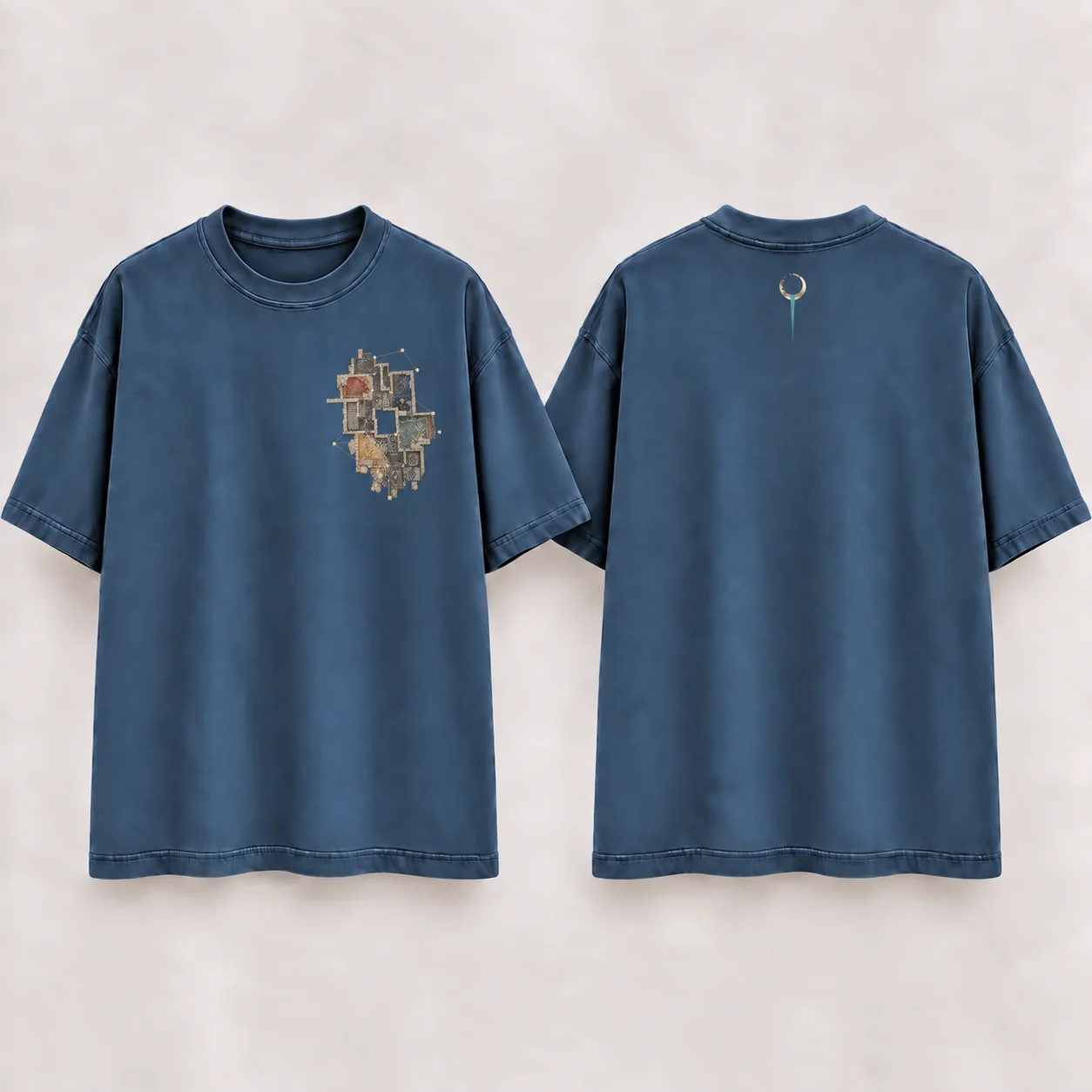 Night Map of the Terrace Houses · Aegean Blue · front and back