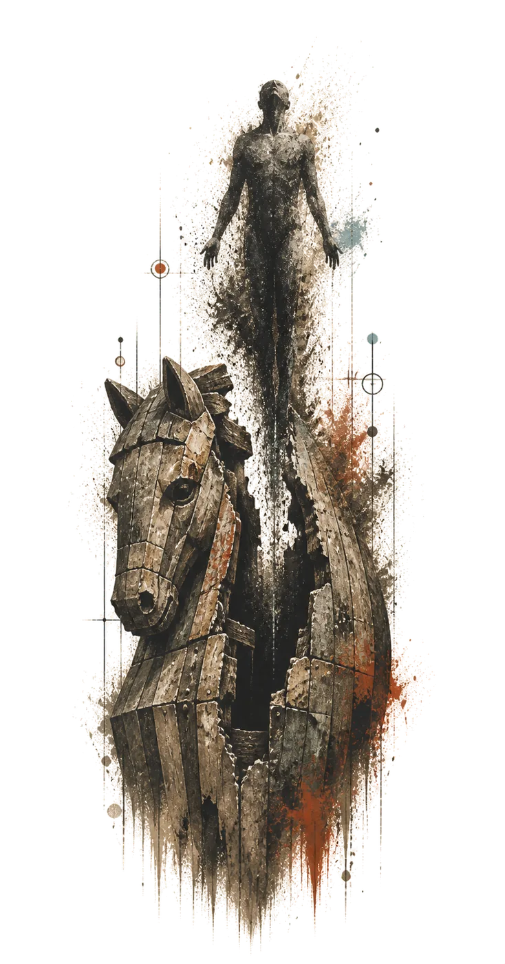 The Human Inside the Horse front print