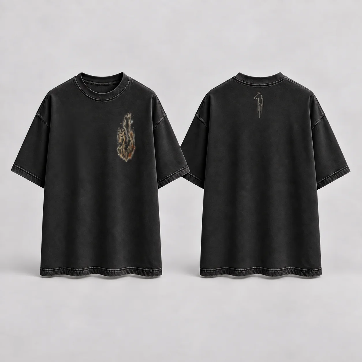 The Human Inside the Horse · Washed Black · front and back